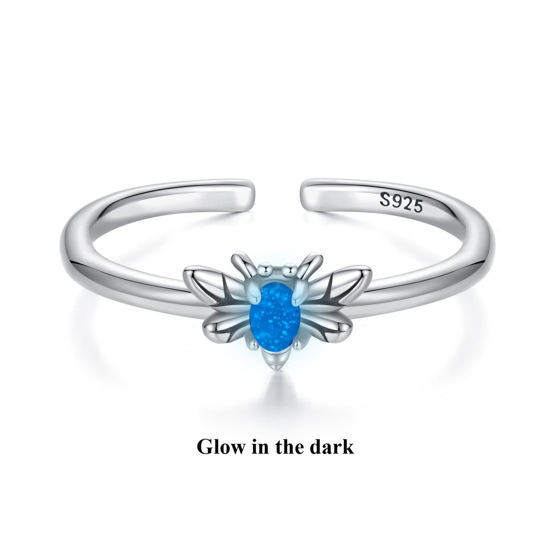 925 Sterling Silver Pendant with Luminous Stone - Oxidized Silver, For Rings  DestGlow