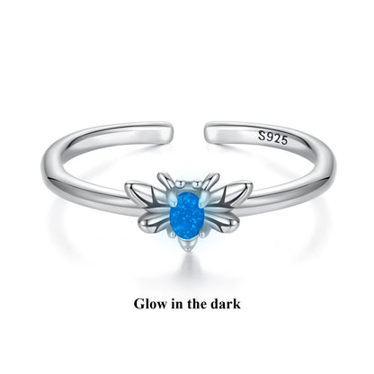925 Sterling Silver Pendant with Luminous Stone - Oxidized Silver, For Rings  DestGlow