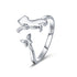 925 Sterling Silver Ring with 0.2cm Width and 1.2cm Claw Height  DestGlow
