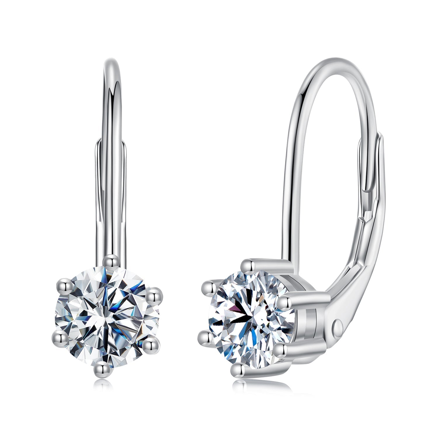 925 Sterling Silver 0.5 Carat Moissanite Earrings for Women  DestGlow