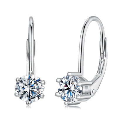 925 Sterling Silver 0.5 Carat Moissanite Earrings for Women  DestGlow