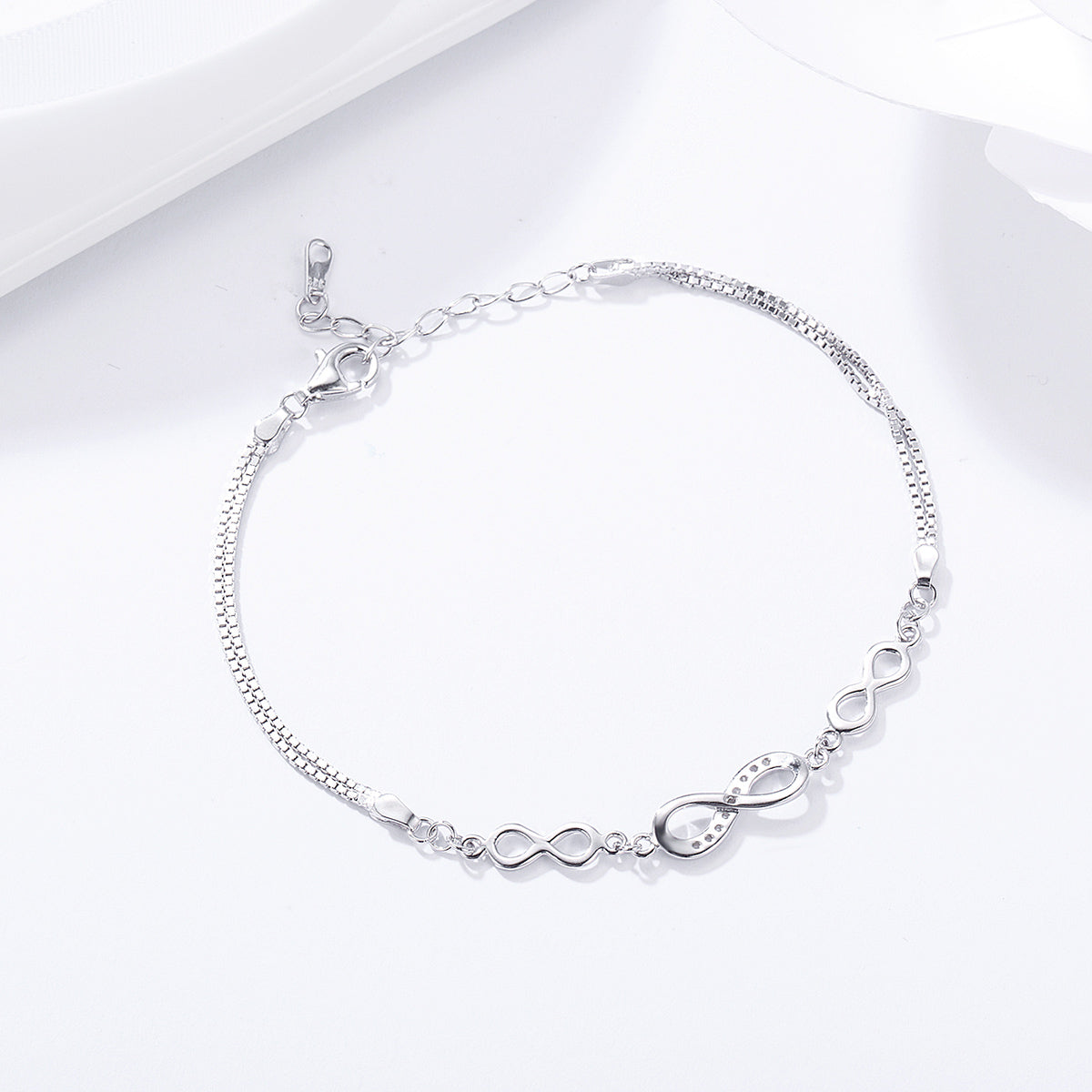 925 Sterling Silver Bracelet 22CM for Women  DestGlow