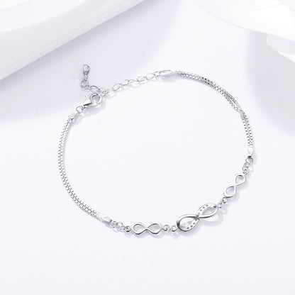 925 Sterling Silver Bracelet 22CM for Women  DestGlow