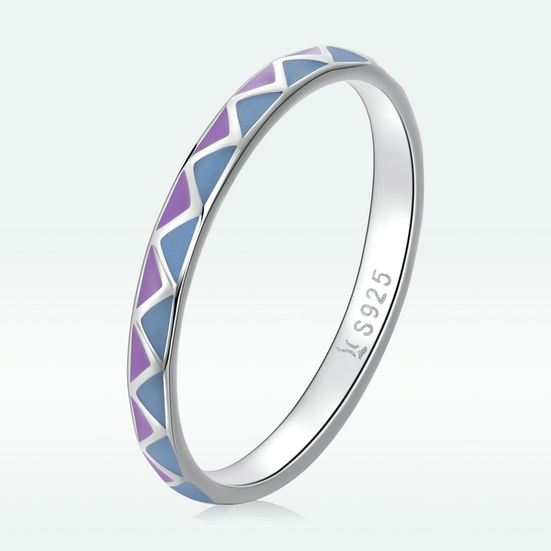 925 Sterling Silver Wide Enamel Ring Size 6.0 for Women  DestGlow