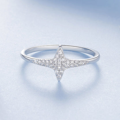 925 Sterling Silver White Gold Plated Ring with Pavé Setting CZ, Size 6.0 for Women  DestGlow