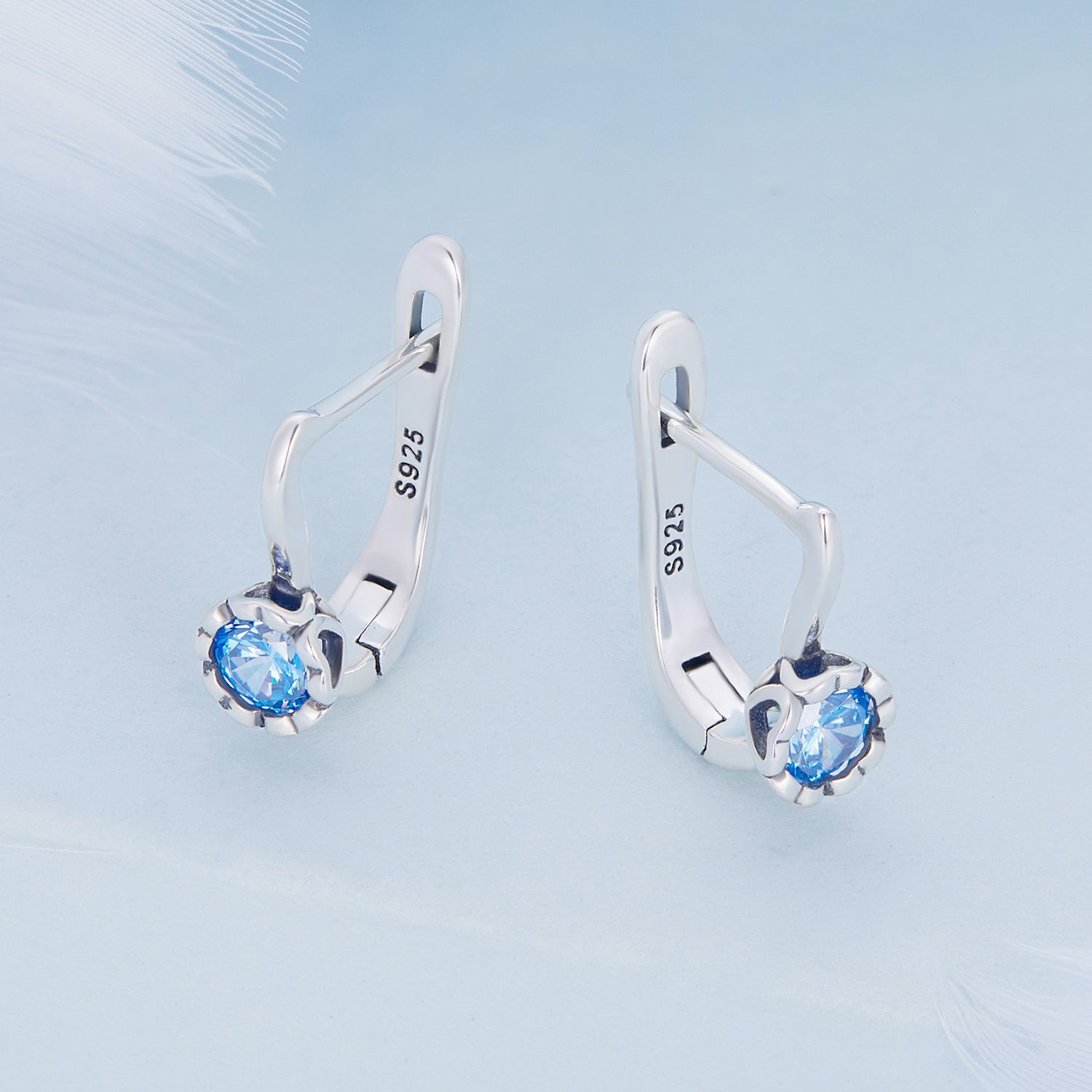 925 Sterling Silver Earrings with Oxidized Finish and Pavé Setting  DestGlow