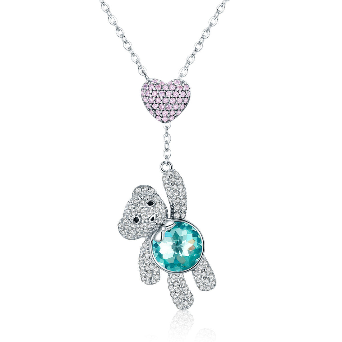 925 Sterling Silver Necklace 38-45cm with 3.1*1.3cm Pendant for Women  DestGlow