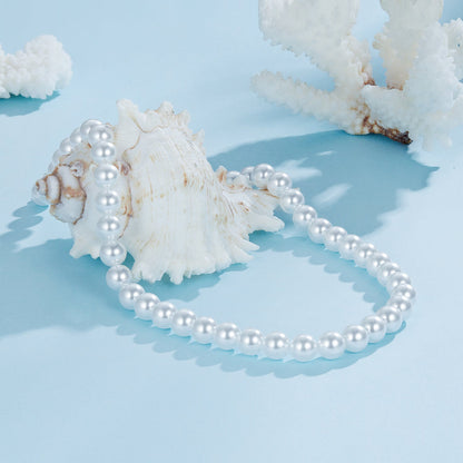 925 Sterling Silver White Gold Plated 39-45.5cm Quality Shell Pearl Necklace for Women  DestGlow