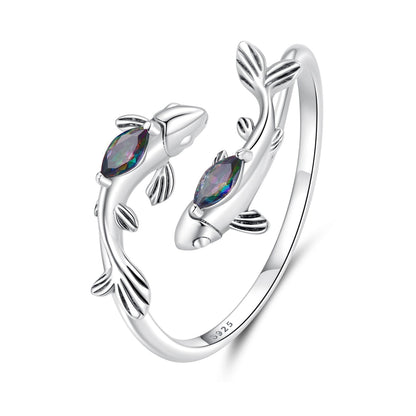 925 Sterling Silver Transparent Glass Ring for Women  DestGlow