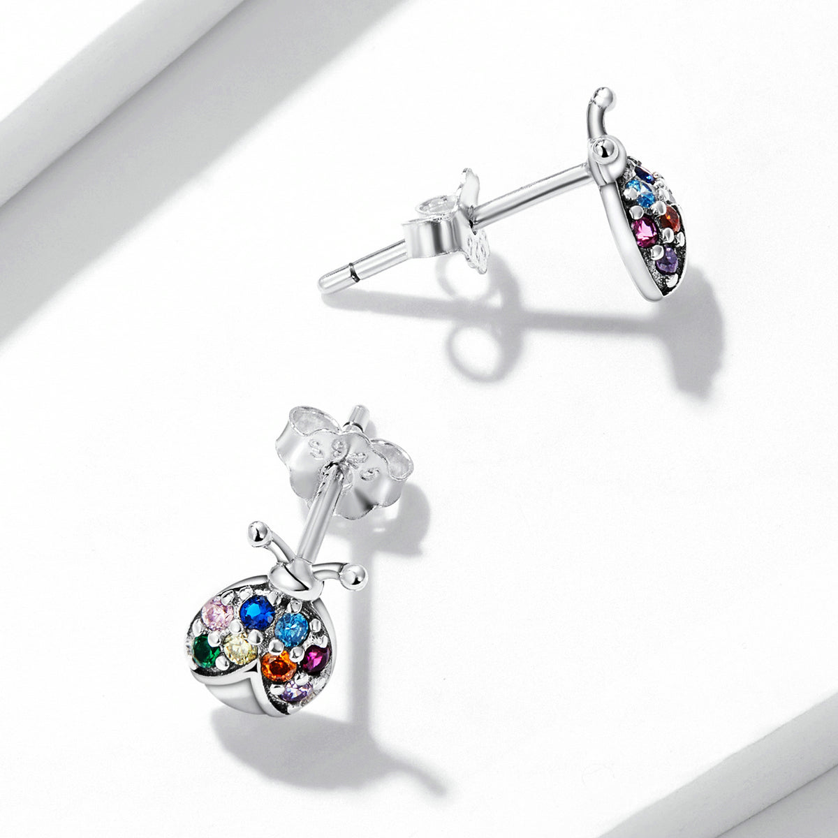 925 Sterling Silver Earrings with Oxidized Finish and Pavé Setting CZ  DestGlow