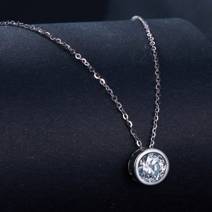 S925 Sterling Silver Moissanite Necklace 400mm with 1ct Moissanite for Women
