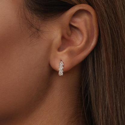 925 Sterling Silver Earrings with Pavé Setting CZ  DestGlow