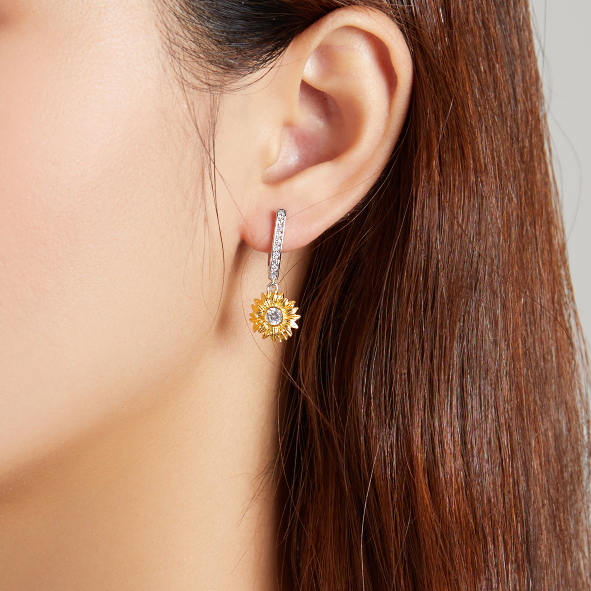 S925 Sterling Silver Plated Gold Pavé Setting CZ Earrings  DestGlow