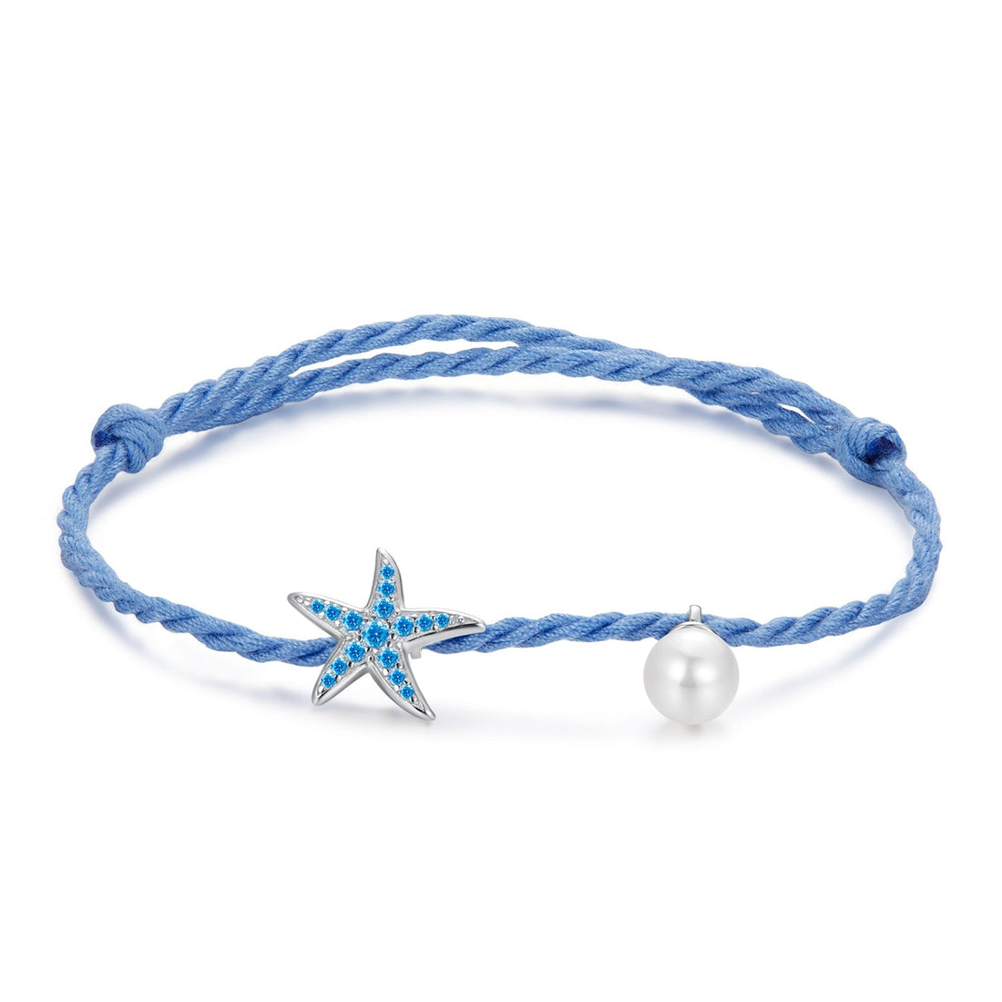 925 Sterling Silver Adjustable Starfish &amp; Shell Pearl Bracelet for Women  DestGlow