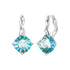 925 Sterling Silver Earrings with Transparent Glass and White Gold Plating for Women  DestGlow