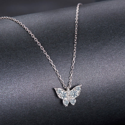 925 Sterling Silver Plated White Gold Moissanite Necklace 40+5cm for Women  DestGlow
