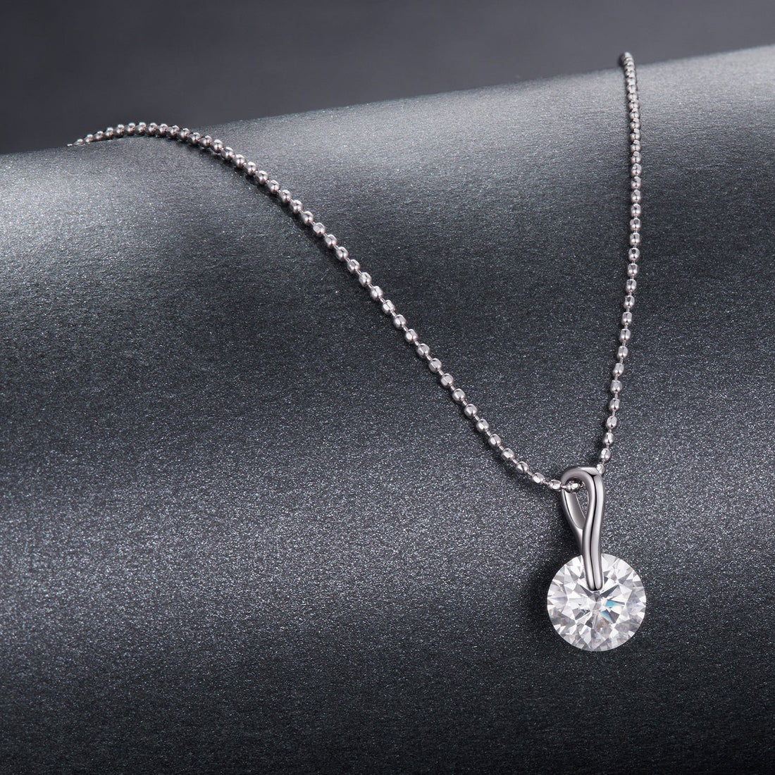 925 Sterling Silver Moissanite Necklace 40+5cm with White Gold Plating for Women  DestGlow