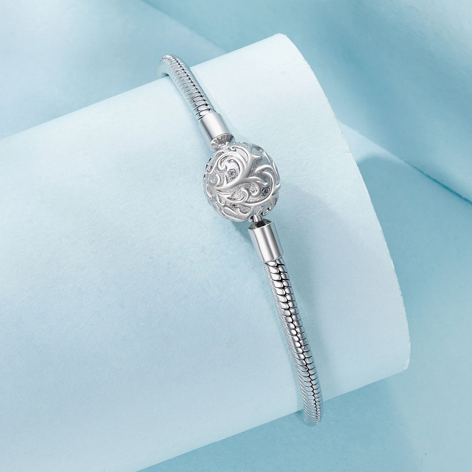 925 Sterling Silver White Gold Plated 17cm CZ Pavé Bracelet for Women  DestGlow