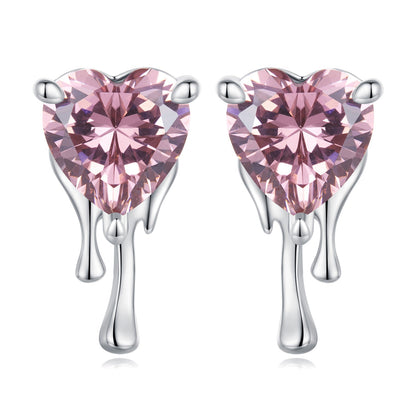 925 Sterling Silver CZ Earrings with Pavé Setting for Women