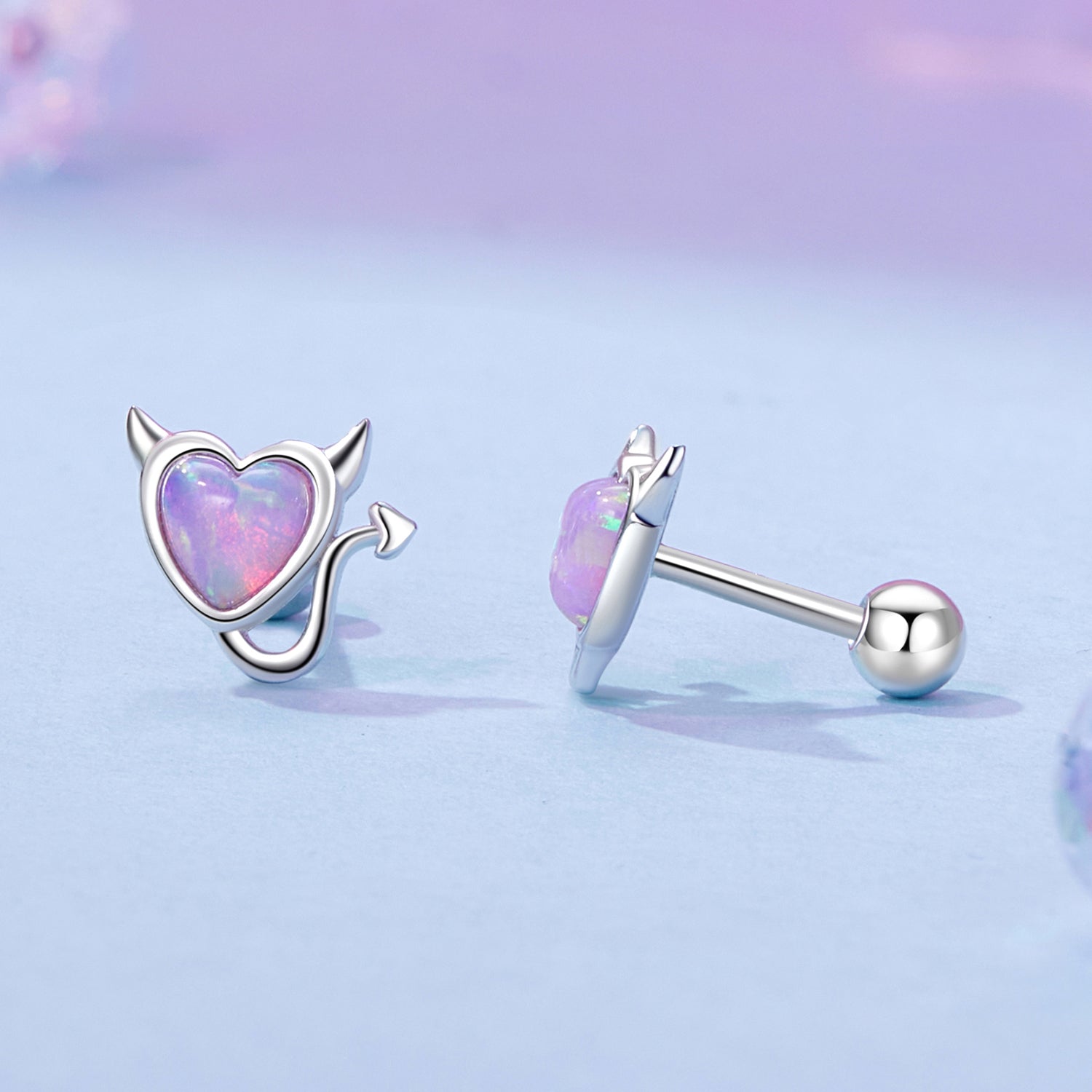925 Sterling Silver White Gold Plated Opal Earrings 0.7x0.8cm for Women  DestGlow