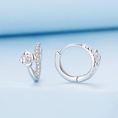925 Sterling Silver Platinum Plated Pavé CZ Earrings  DestGlow