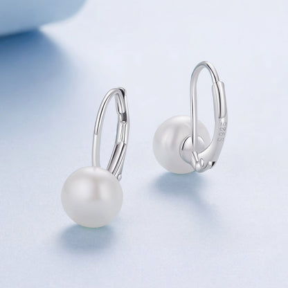 925 Sterling Silver White Gold Plated Freshwater Pearl Earrings for Women  DestGlow