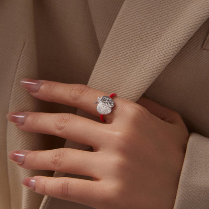 925 Sterling Silver Enamel Pavé CZ Ring for Women Size 1.3 cm  DestGlow