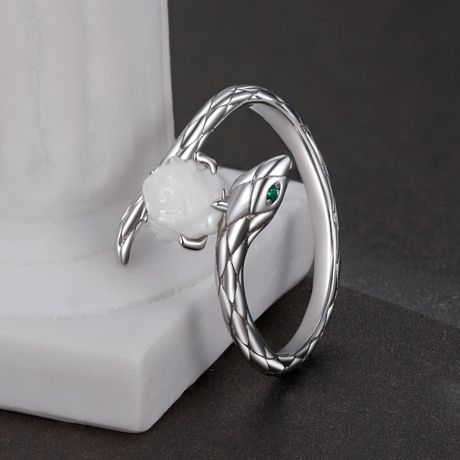 925 Sterling Silver White Gold Plated Ring with Cubic Zirconia for Women  DestGlow