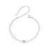 925 Sterling Silver White Gold Plated Heart-Shaped Bracelet with CZ, Length 150+60mm  DestGlow