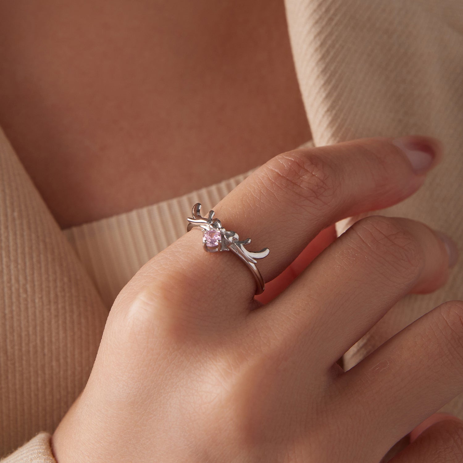 925 Sterling Silver White Gold Plated Bow-Knot Ring with CZ for Women  DestGlow