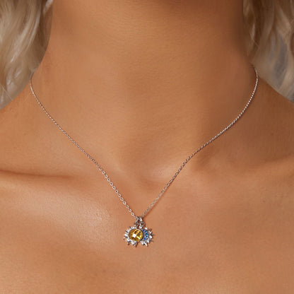 925 Sterling Silver Necklace with Transparent Glass and Pavé Setting CZ - Length 450mm  DestGlow