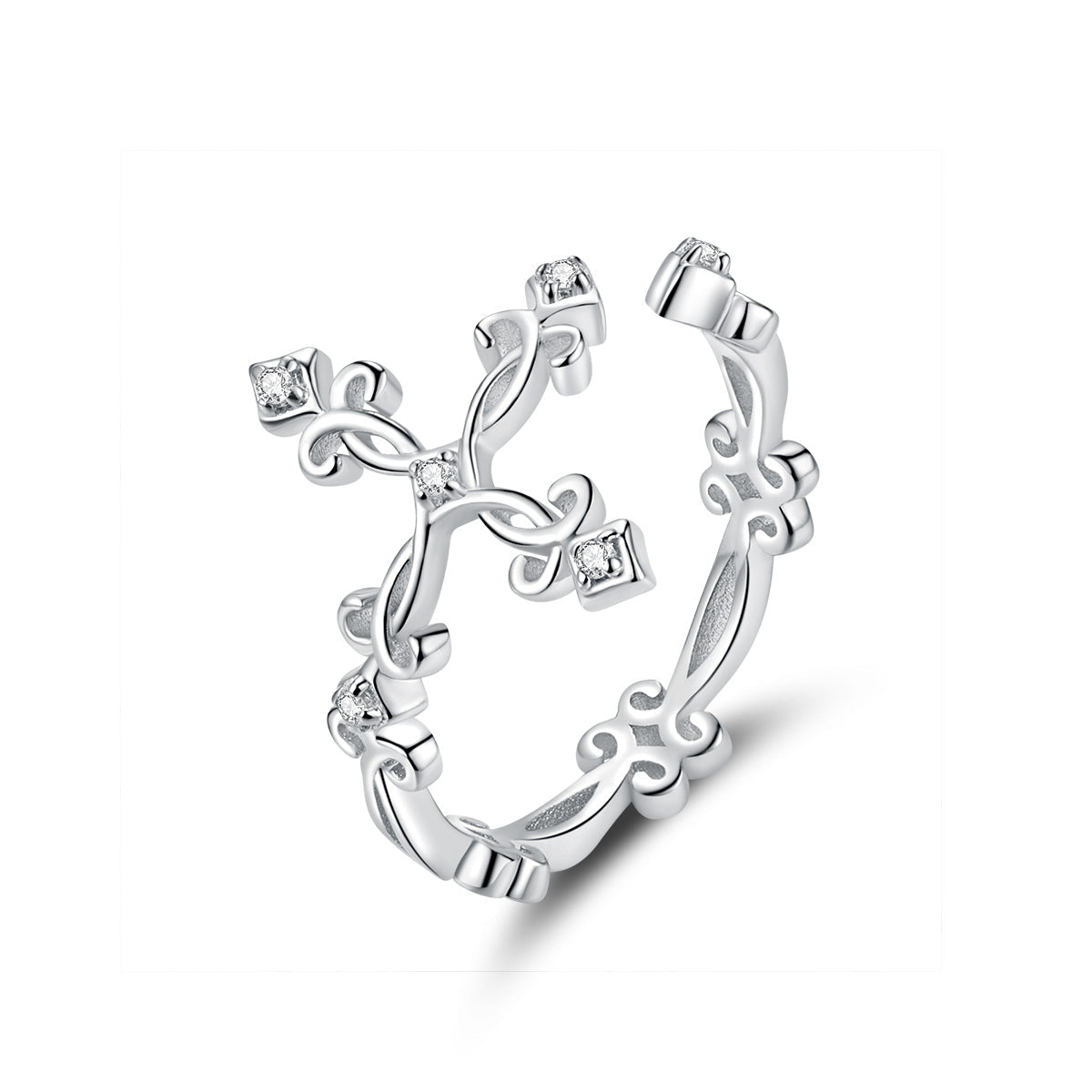 S925 Sterling Silver 0.4cm Width Pavé Setting CZ Ring by Bids.com