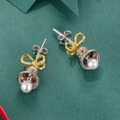 925 Sterling Silver Earrings with Synthetic Pearl, 1.7*0.9cm for Women  DestGlow