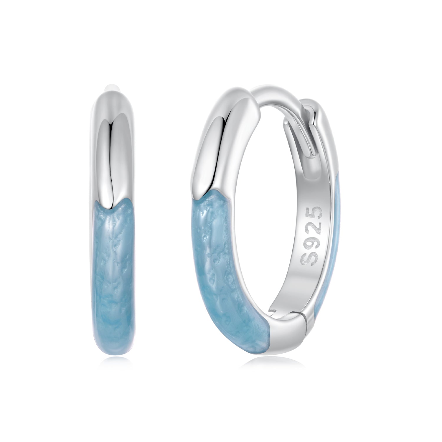 925 Sterling Silver Enamel Plated White Gold Earrings 1.2cm for Women  DestGlow