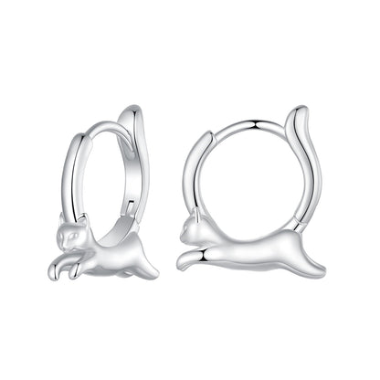 925 Sterling Silver Earrings for Women, Size 15*4mm, Inner Diameter 10mm, Plated Platinum  DestGlow