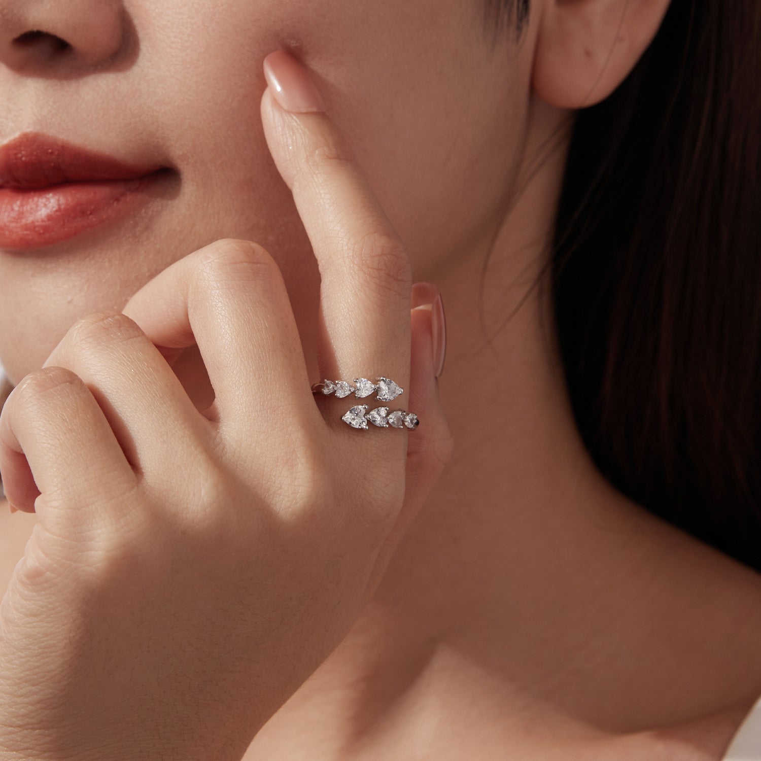 925 Sterling Silver White Gold Plated Pavé Setting Rings for Women  DestGlow