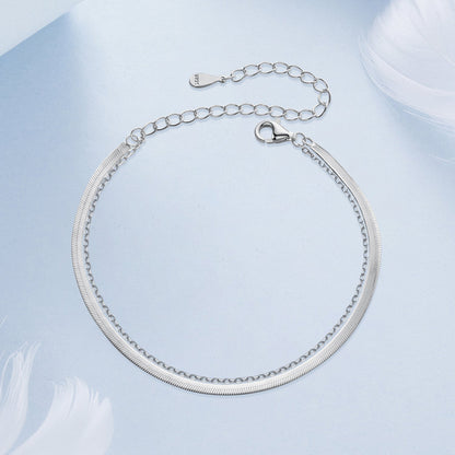 925 Sterling Silver 15+6cm White Gold Plated Bracelet for Women  DestGlow