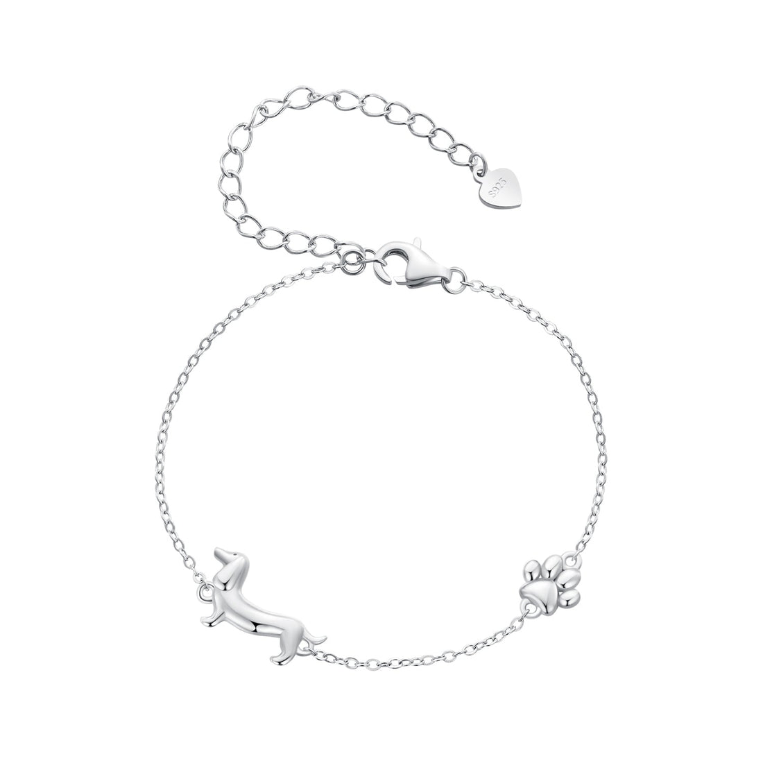925 Sterling Silver Plated Platinum 150mm+60mm Bracelet for Women  DestGlow