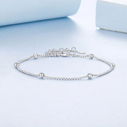 925 Sterling Silver &amp; Plated White Gold Bracelet with Adjustable Length  DestGlow