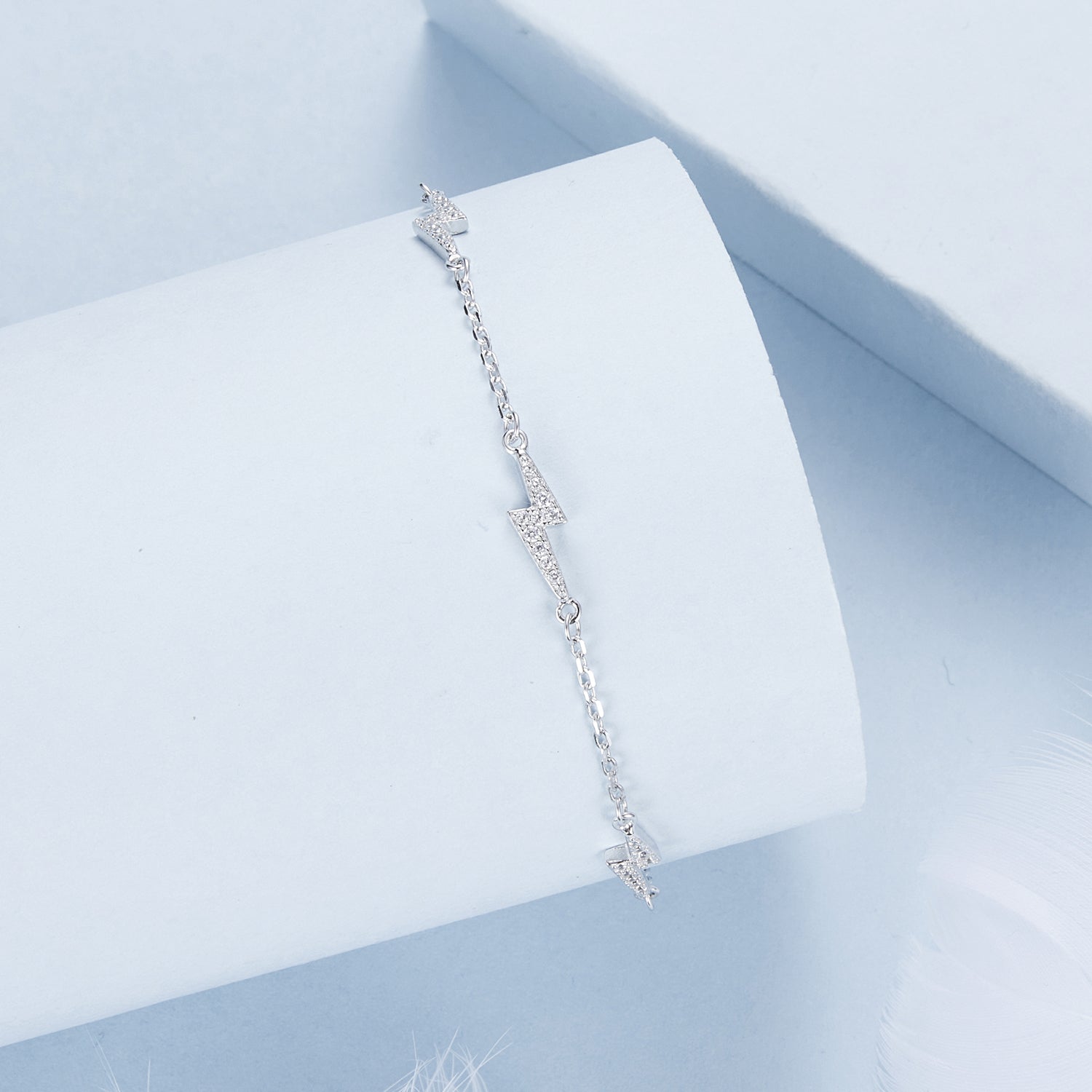 925 Sterling Silver Pave Setting CZ Bracelet with White Gold Plating  DestGlow