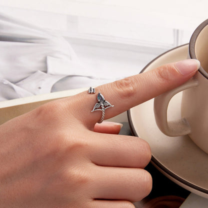 925 Sterling Silver Oxidized Glass Ring  DestGlow