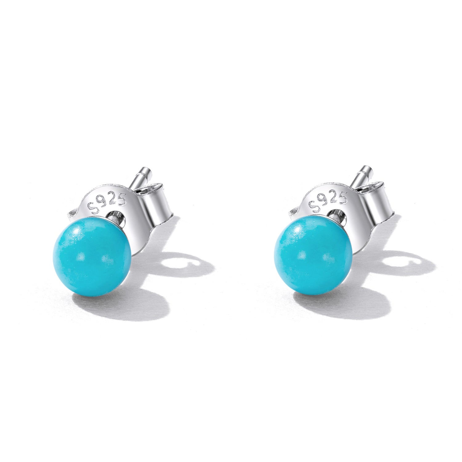 925 Sterling Silver Turquoise Earrings 0.4cm for Women  DestGlow