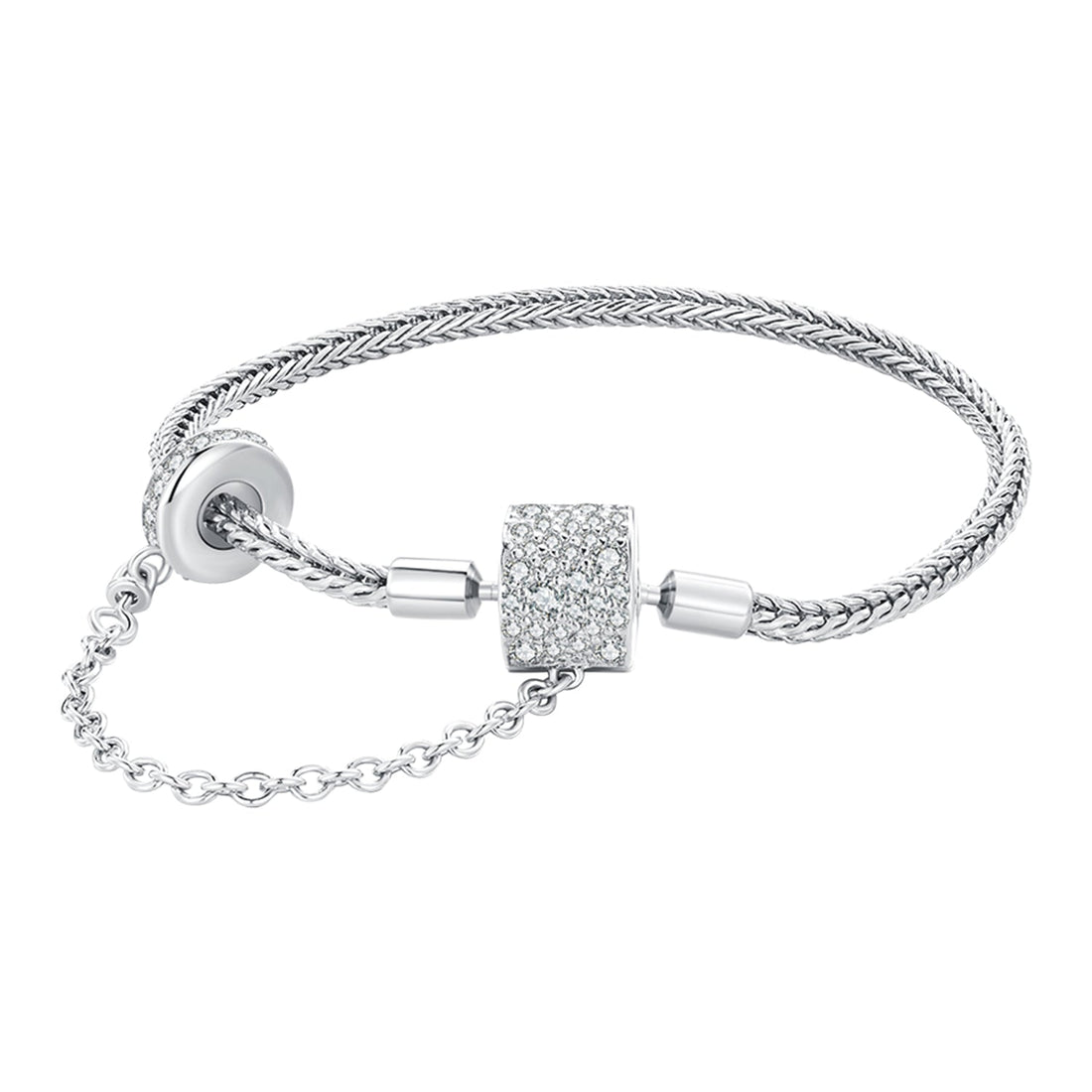 925 Sterling Silver Bracelet 17cm with Pavé Setting CZ for Women  DestGlow