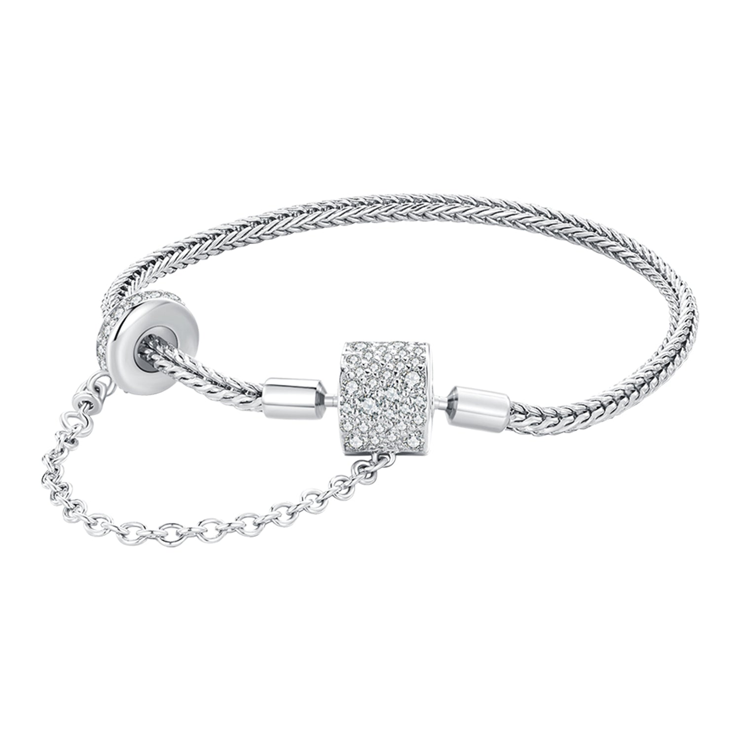 925 Sterling Silver Bracelet 17cm with Pavé Setting CZ for Women  DestGlow