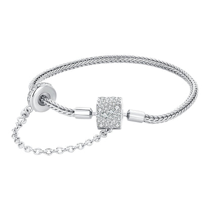 925 Sterling Silver Bracelet 17cm with Pavé Setting CZ for Women  DestGlow