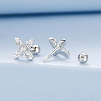 925 Sterling Silver Earrings with Pavé Setting CZ in Elegant Design  DestGlow