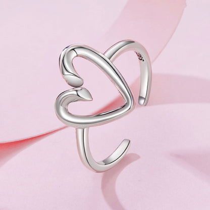925 Sterling Silver Oxidized Silver Heart Ring for Women  DestGlow
