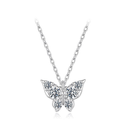 925 Sterling Silver Plated White Gold Moissanite Necklace 40+5cm for Women  DestGlow