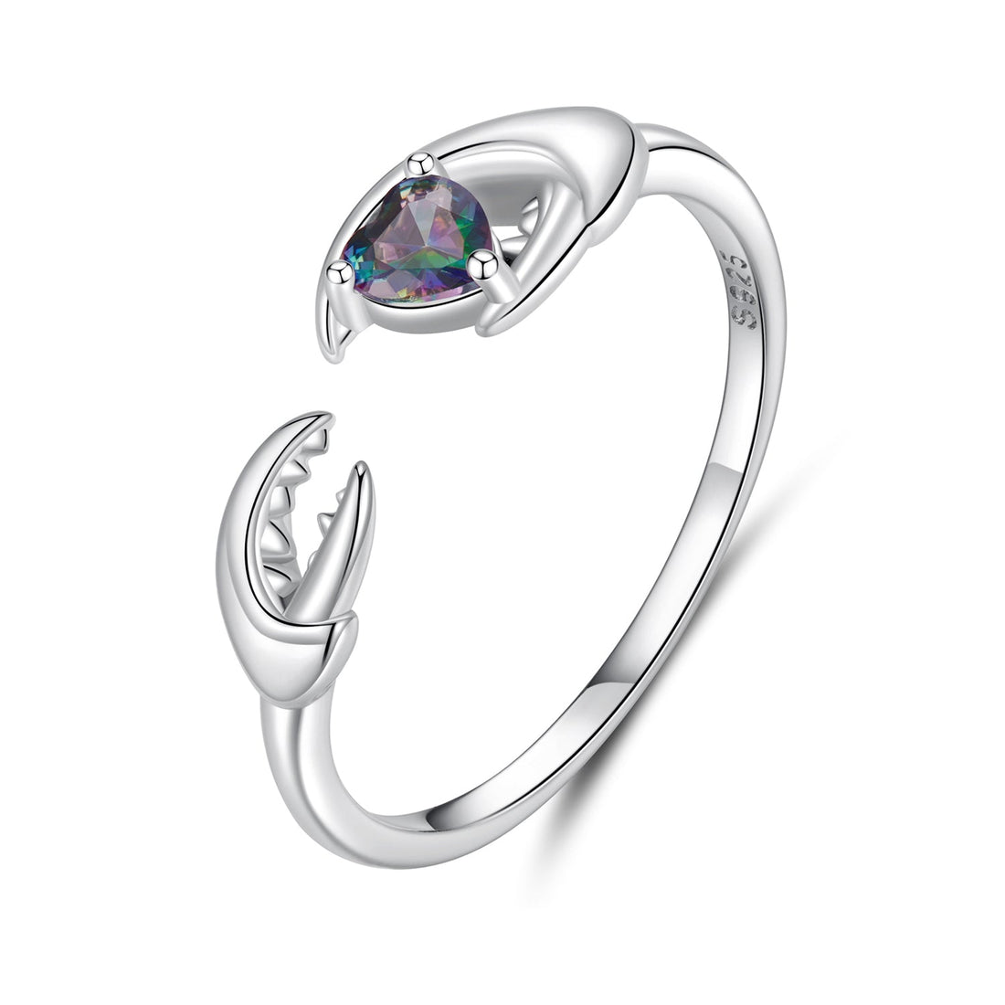 925 Sterling Silver Transparent Glass Oxidized Silver Ring for Women  DestGlow