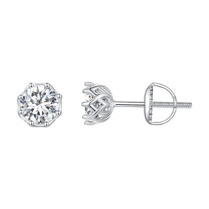 925 Sterling Silver Moissanite 0.5 Carat Earrings for Women